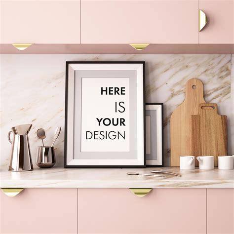 Kitchen template, mockup for poster
